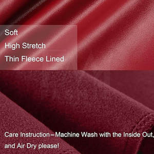 Pantalons en cuir pour femmes, best-seller 2024, mi-hiver, coupe-vent, imperméables, séchage rapide, légers, taille élastique, devant plat - Product Image 5