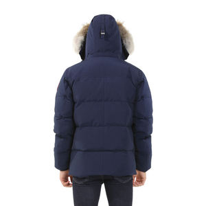 Vente en gros Manteau rembourré grande taille en duvet d'oie Veste d'hiver à capuche en fourrure pour hommes - Product Image 3