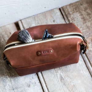 Genuine Leather Men's Toiletry Bag, <b>Shaving</b> <b>Kit</b> for Men, Dopp <b>Kit</b> for Men Real Leather Dopp <b>Kit</b> Personalized Men's Toiletry Bag. - Product Image 6