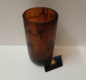 Vase en verre marbré ambre écaille de tortue en résine époxy de qualité supérieure, soufflé à la main, vase décoratif pour fleurs, décoration d'intérieur au meilleur prix - Product Image 6