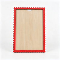 Cadre photo en contreplaqué découpé au laser sur mesure avec bord festonné, plusieurs tailles, différentes couleurs, logo personnalisable, cadre en bois pour mur