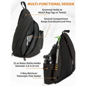 กระเป๋าออกกำลังกาย Mess Sports Custom Pu ขนาด 30L-40L แบบสะพายไหล่เดียว สำหรับใส่จานกอล์ฟ พร้อมช่องเก็บของอื่นๆ ระบายอากาศได้ดี กันน้ำ - Product Image 3