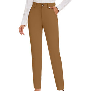 Nouveau pantalon chino élégant pour femme, coupe slim, haute qualité, logo personnalisé imprimé, taille mi-haute, style droit, pantalon chino premium pour femme - Product Image 1