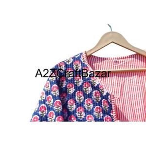 Vente en gros de vestes matelassées réversibles pour femmes en coton 100% pur avec imprimé floral pour l'automne et l'hiver pour femmes - Product Image 3