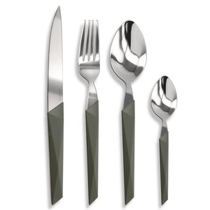 Stainless Steel Gold Plated <b>Cutlery</b> <b>Set</b> with <b>Black</b> Handle Design High Quality Flatware <b>Set</b> for Wedding Home - Product Image 4
