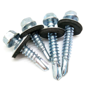 Tornillo Autoperforante de Acero Inoxidable 304 y Acero al Carbono, Cabeza de 8mm, 2 Pulgadas con Arandela, Zincado Negro - Product Image 1