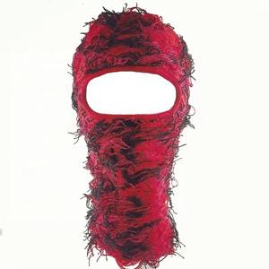 Custom Full Face Balaclava Designer Knit Hat With Storm Distressed Grassy Beanie Winter <b>Ski</b> <b>Mask</b> With Embroidered Logo Sports - Product Image 3