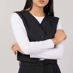 Vente en gros de veste en duvet sans manches d'hiver pour femmes avec logo personnalisé nouvelle veste d'hiver respirante à motif écossais à la mode - Product Image 2