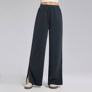 OEM 2024 Nouveauté Pantalons de yoga pour femmes, coupe régulière, streetwear d'hiver, jogging, couleur unie, 100% coton respirant - Product Image 2