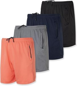 Pantalones cortos deportivos informales de verano para hombre, cintura elástica, cómodos pantalones cortos de playa, bolsillos con cremallera, Color sólido, respetuosos con el medio ambiente - Product Image 4