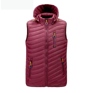 Veste à capuche légère en coton rempli d'automne isolée, respirante et écologique pour hommes, veste chaude sans manches, décontractée pour l'extérieur - Product Image 3