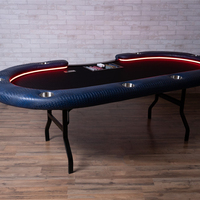 Moderner Luxus anpassbare tragbare Pokertisch Qualität Holz Casino Roulette Quadrat Oval Muster Faltbares Design