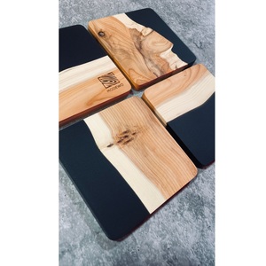 Ensemble de sous-verres en résine ange écologique fait à la main de qualité supérieure Agate géode de luxe avec paillettes d'or ou fleurs séchées - Product Image 4