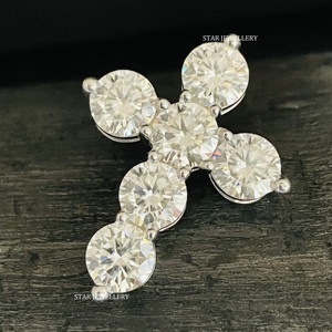 VVS Moissanite 1.00 CT จี้หินแต่ละก้อนจี้ไม้กางเขนเพชรโมอิสซานไนต์ขนาดใหญ่จี้ไม้กางเขน925สีเงิน - Product Image 3