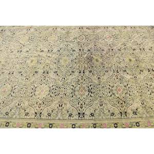 Alfombra turca Vintage clásica Beige verde 7,6X11,8 pies hecha a mano de lana Patchwork rectángulo diseño de pasillo alfombra de noche de látex para adolescentes - Product Image 5