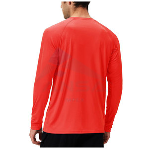 Vêtements de sport en gros personnalisés Rash Guard pour hommes Respirant Gym Manches longues T-shirt de course ajusté Col rond Séchage rapide Performance - Product Image 4
