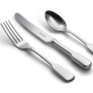 Service de couverts de haute qualité en acier inoxydable, nouveau design de couverts avec poignée, look royal moderne, en argent, pour la maison, le restaurant, 6 pièces - Product Image 2