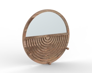 Espejo de pared de madera artesanal rústico de alta calidad bellamente elaborado, diseño moderno para uso decorativo elegante en el hogar - Product Image 1