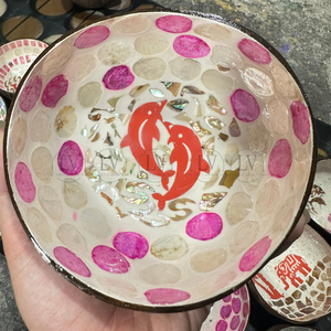RTS Handcrafted <b>Mother</b> of pearl inlay Coconut Shell Bowl <b>Gift</b> <b>for</b> Valentines Day Eco Friendly Vegan <b>Gifts</b> <b>from</b> Vietnam - Product Image 4