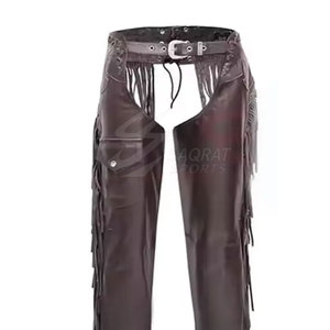 Material duradero transpirable lavado hombres cuero Chaps precio barato nueva llegada hombres cuero genuino Chaps en venta al por mayor - Product Image 5
