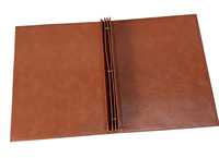 Porte-menu en cuir/PU de qualité supérieure, durable, format A4, design en bois de canne, logo personnalisé pour restaurant, hôtel, bar, stockage ISO