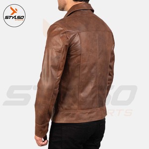 Stylso Sports Men's High Quality Black Leather Jacket Breathable & <b>Waterproof</b> Casual <b>Winter</b> Skin <b>Coat</b> - Product Image 4
