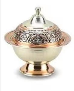 Conception personnalisée fabriquée à la main en laiton métal plaqué argent bols de date nouvellement arrivés bol de service de fête écologique Base sur pied - Product Image 3