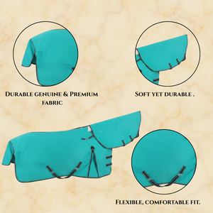 Couverture de cheval en toile combinée |   Couverture de cheval de luxe imperméable pour l'extérieur |   Équipement de sport et de course |   Qualité d'exportation durable Inde - Product Image 4