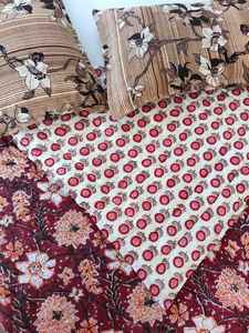 Couverture réversible en coton imprimé floral de Jaipur, style Dohar - Product Image 4