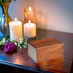 Solid Wooden Urn for Adult Ashes (10x6x6) with Velvet Bag <b>Keepsake</b> <b>Box</b> for Men Women Dad Mom Decorative Cremation Urn for Ashes - Product Image 4