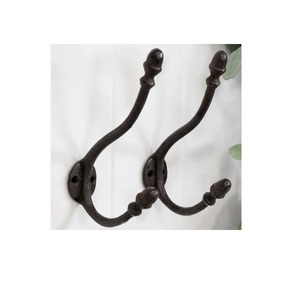 Set of 2 Pcs <b>Black</b> Iron Wall <b>Hooks</b> Mounted Coat <b>Hook</b> for Home Farmhouse Coats Bags Hats Towels Use - Product Image 1