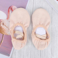 Zapatillas de Ballet Cómodas con Media Suela Suave, de Alta Calidad para Entrenamiento, con Cinco Agujeros, Parte Superior de Lona y Suela de Cuero Genuino