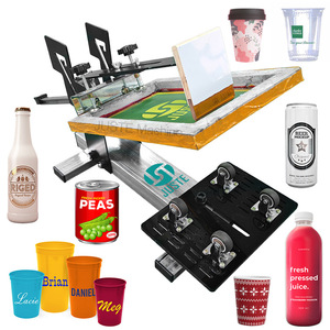 Hướng dẫn sử dụng lụa Màn hình máy in quay màn hình máy in cho Vòng thủy tinh container Bát đối tượng tròn nhựa giấy PP cup - Product Image 1