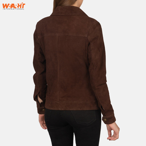 Premium femmes véritable daim Bomber veste décontracté hiver vêtements d'extérieur Smart Street Style chaud Slim Fit doux toucher solide uni teint - Product Image 5
