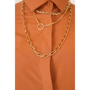 Camisa camello corte ovalado Cuello clásico - Product Image 4