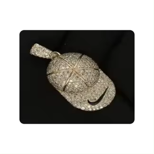 La mayoría de las ventas de oro de 14 quilates estilo sombrero de hip hop forma personalizada colgante de diamante natural para un aspecto clásico en oferta - Product Image 2