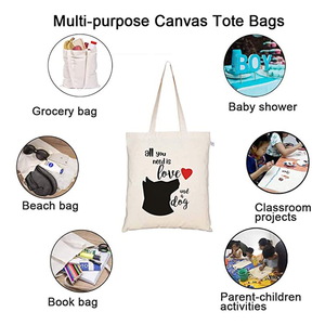 กระเป๋าผ้าแคนวาสขนาด8ออนซ์ถุงผ้าคอตตอนพิมพ์ลายสีย้อมสีแบบกำหนดเองได้ - Product Image 3
