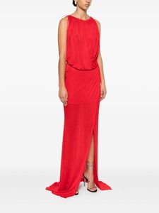 Vestido de fiesta sin mangas con cuentas, vestido de tubo de longitud larga, patrón de tela de malla polivinílica de cristal, fiesta Formal antiestática, evento de cóctel - Product Image 6