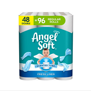 Papel Higiénico Angel Soft con Aroma a Lino Fresco en Tubo, 48 Rollos Dobles = 96 Rollos Regulares, Papel Higiénico de 2 Capas - Product Image 1