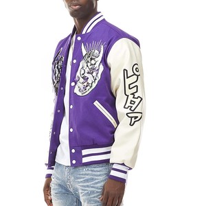 OEM Custom logo Chenille Embroidery Patch <b>Vintage</b> Baseball Bomber Letterman <b>Varsity</b> <b>Jacket</b> for Men College - Product Image 3