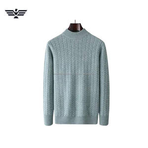 Suéter de Invierno de Punto para Hombre, Cuello Redondo, 100% Algodón, Premium, Cálido, Antiarrugas, Antiencogimiento, con Patrón Frontal, OEM - Product Image 1