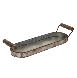 Bandejas de servicio galvanizadas ovaladas sin terminar Metal Hierro Diseño moderno Tamaño personalizado Forma Color - Product Image 2