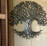 Árbol de la vida, decoración de pared de Metal para jardín