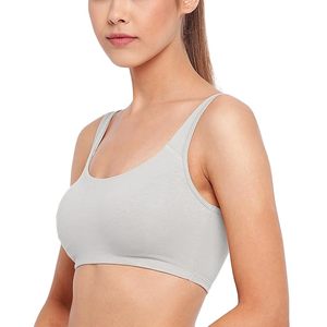 Soutien-gorge de sport sur mesure 95% coton 5% Spandex blanc gris couleur dames meilleur prix d'usine Bangladesh - Product Image 3