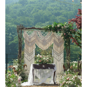 Arco de Boda de Macramé Hecho a Mano de Lujo, Elegante Decoración de Pared para Bodas - Product Image 3