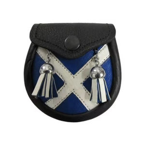 Sporran écossais traditionnel en cuir de vachette pleine fleur avec ceinture à chaîne, en vente en ligne - Product Image 5