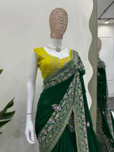 Saree ออกแบบที่สวยงามกับงานด้ายและเสื้อ - Product Image 6