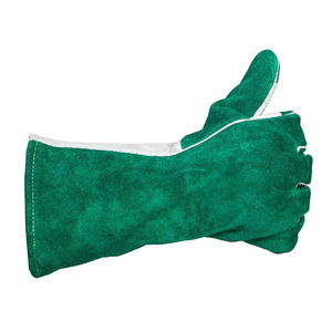 Guantes de soldadura de Palma de pulgar de cuero dividido de piel de vaca de alta resistencia, guantes de construcción resistentes a la abrasión ignífugos - Product Image 3