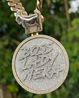 Colgante de letra con inicial de nombre personalizado para hombre, de plata 925 con incrustaciones de moissanita, con engaste tipo cabra, estilo Hip Hop, para rapero y fiesta
