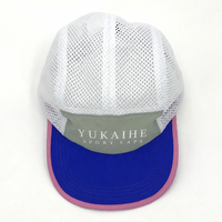 YKH grosir cetakan logo kustom topi sepeda lari topi jaring 5 panel nilon kualitas tinggi topi untuk Olahraga